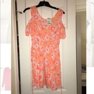Orange floral dress